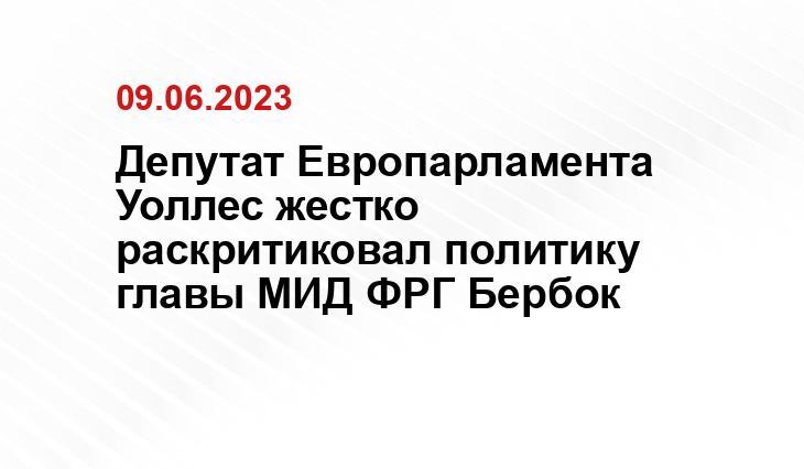 Депутат Европарламента Уоллес жестко раскритиковал политику главы МИД ФРГ Бербок